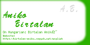 aniko birtalan business card